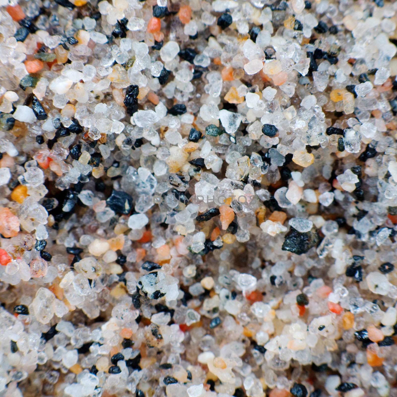 Macro-photo of a surface of river quartz sand