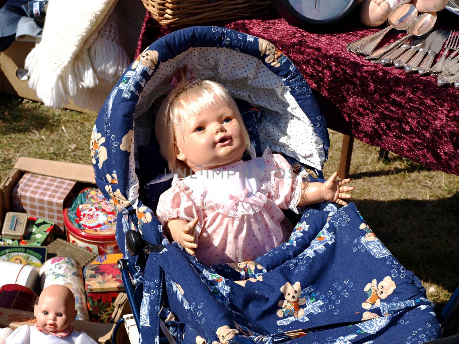 Antique Doll in a flea market on display