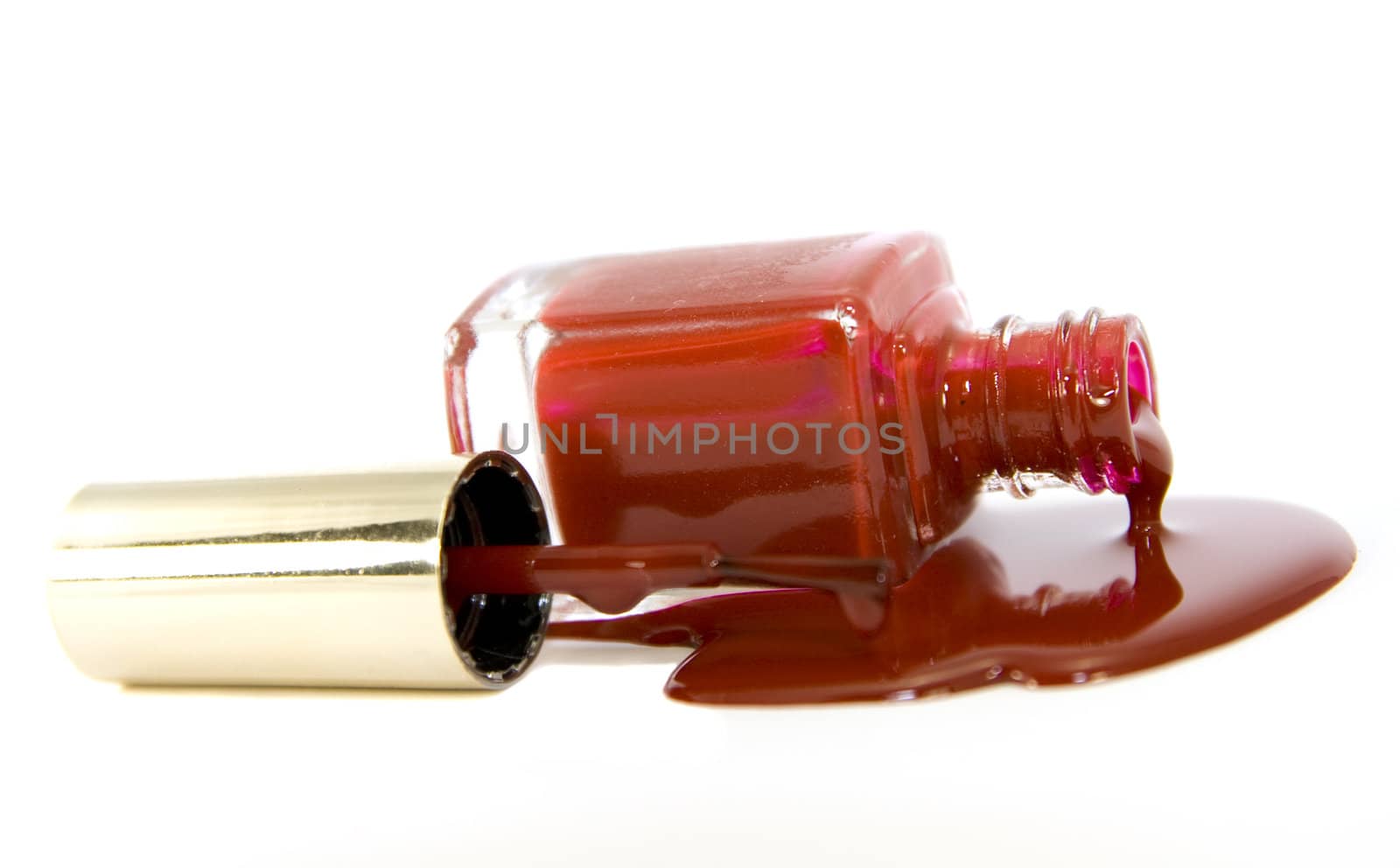 red enamel isolated on white