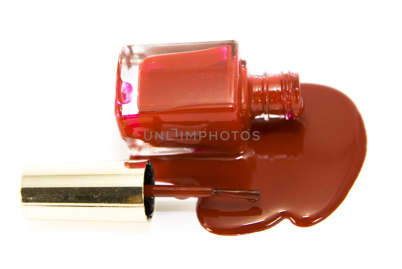 red enamel isolated on white