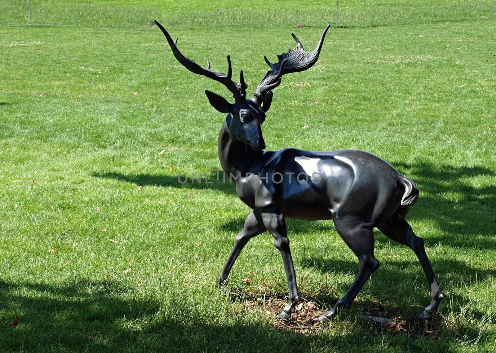 Medieval Deer Statue Valdemar Slot Funen Denmark      