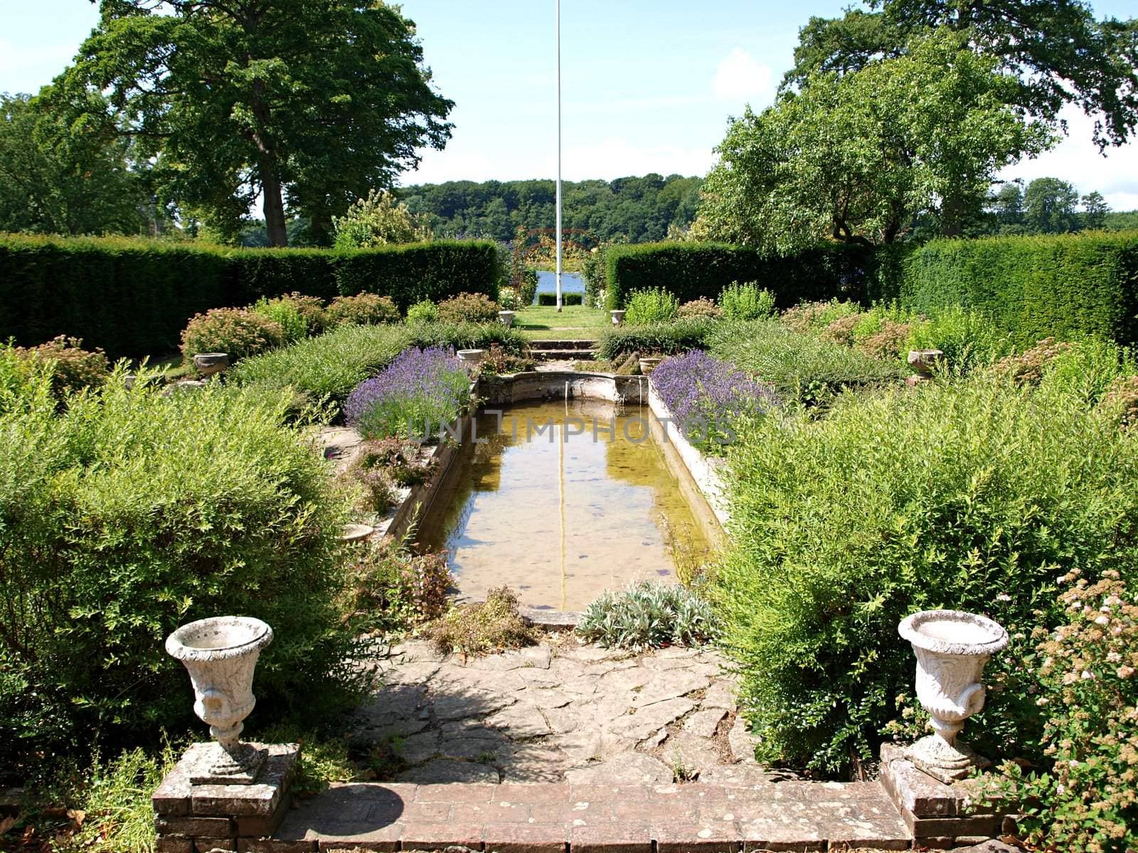 Classical Medieval Castle garden Valdemar Slot Denmark   