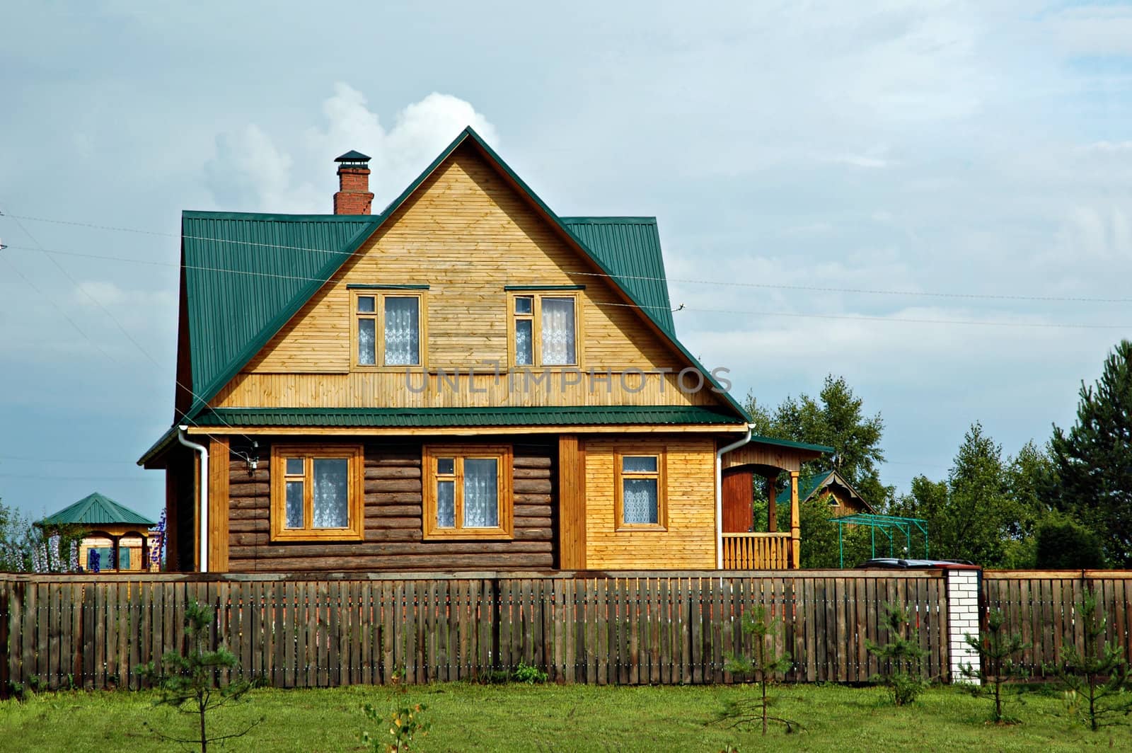 The timbered accurate house on a country site