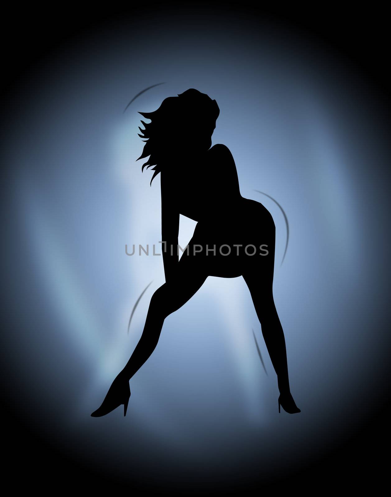 sexy lady silhouette on a gradient background