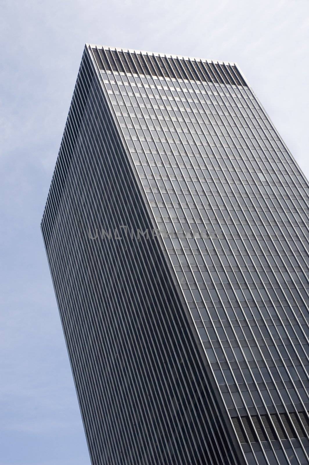 Close up view of a modern skyscraper