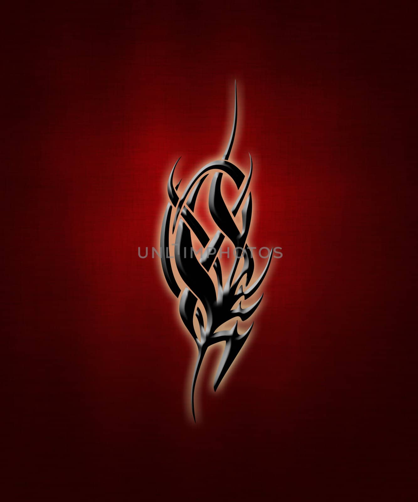 illustration of a black tribal sign on a gradient background