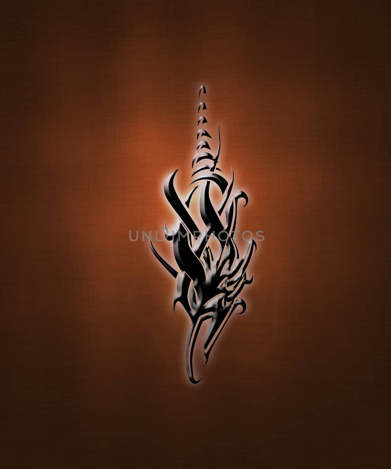 illustration of a black tribal sign on a gradient background