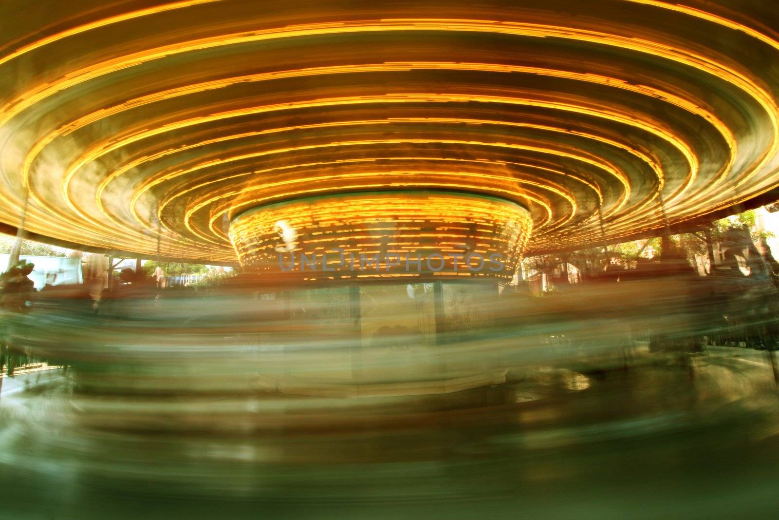 Old fashioned caroussel motion blurred