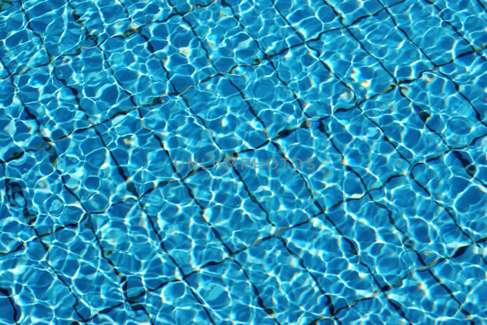 Bottom of a brand new swimming pool on a sunny summer day