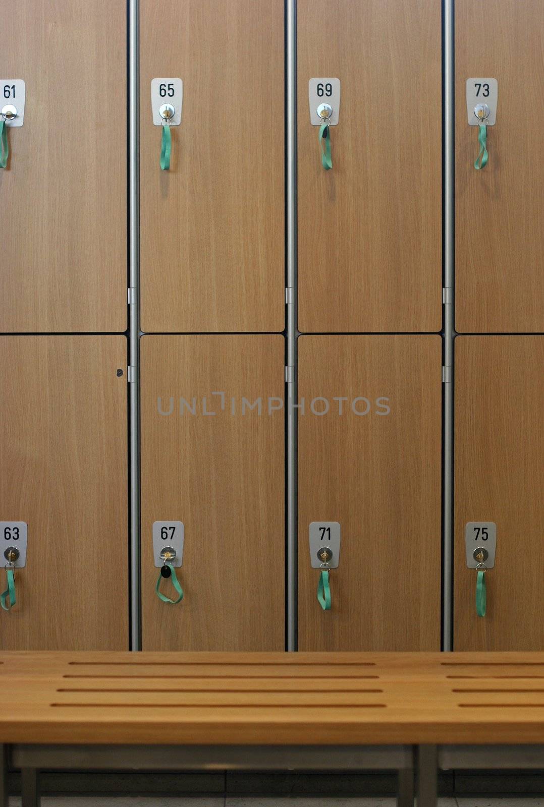 Lockers in a locker room