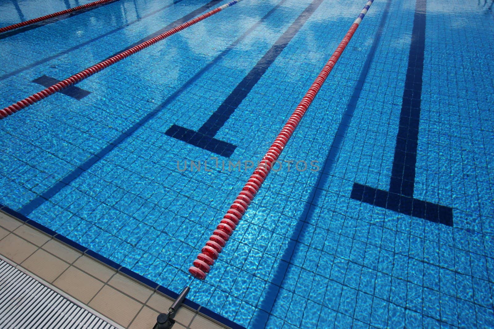 brand new swimming pool on a sunny summer day