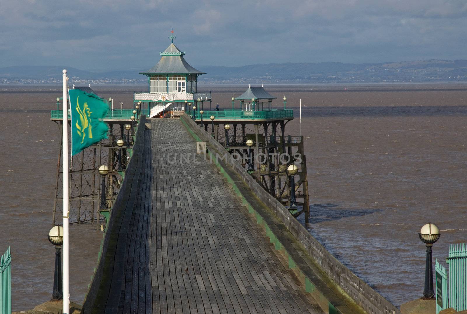The walkway on Clevedon pier in the Bristol Channel