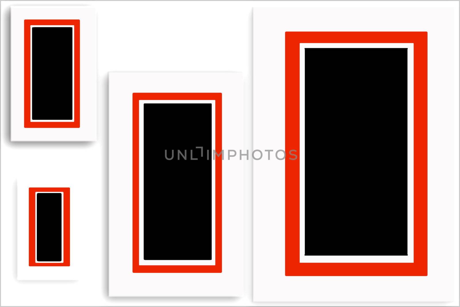 template of red bordered frames