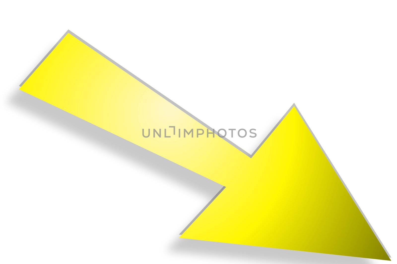 yellow arrow showing a downward fall