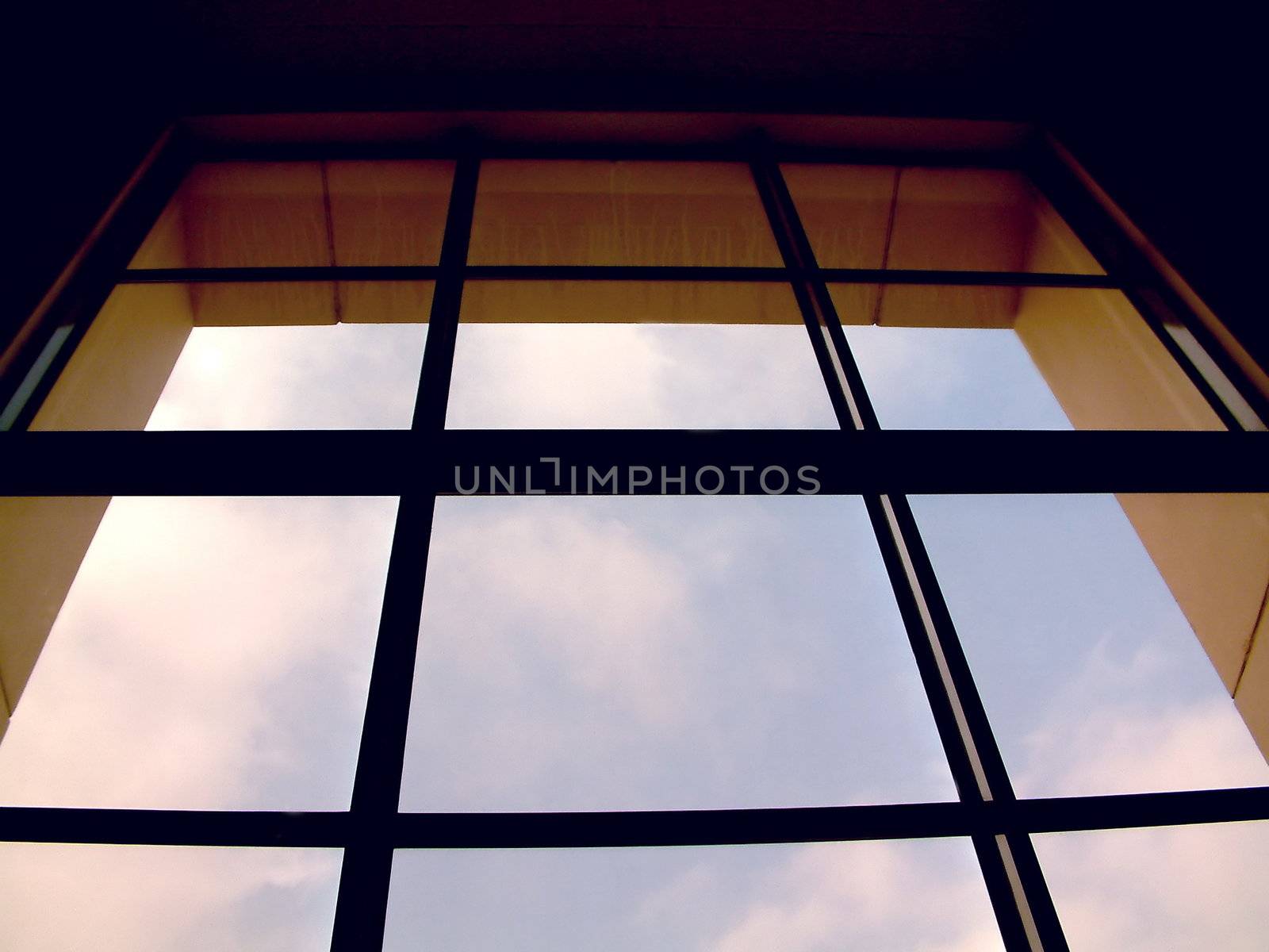 large window of an airport