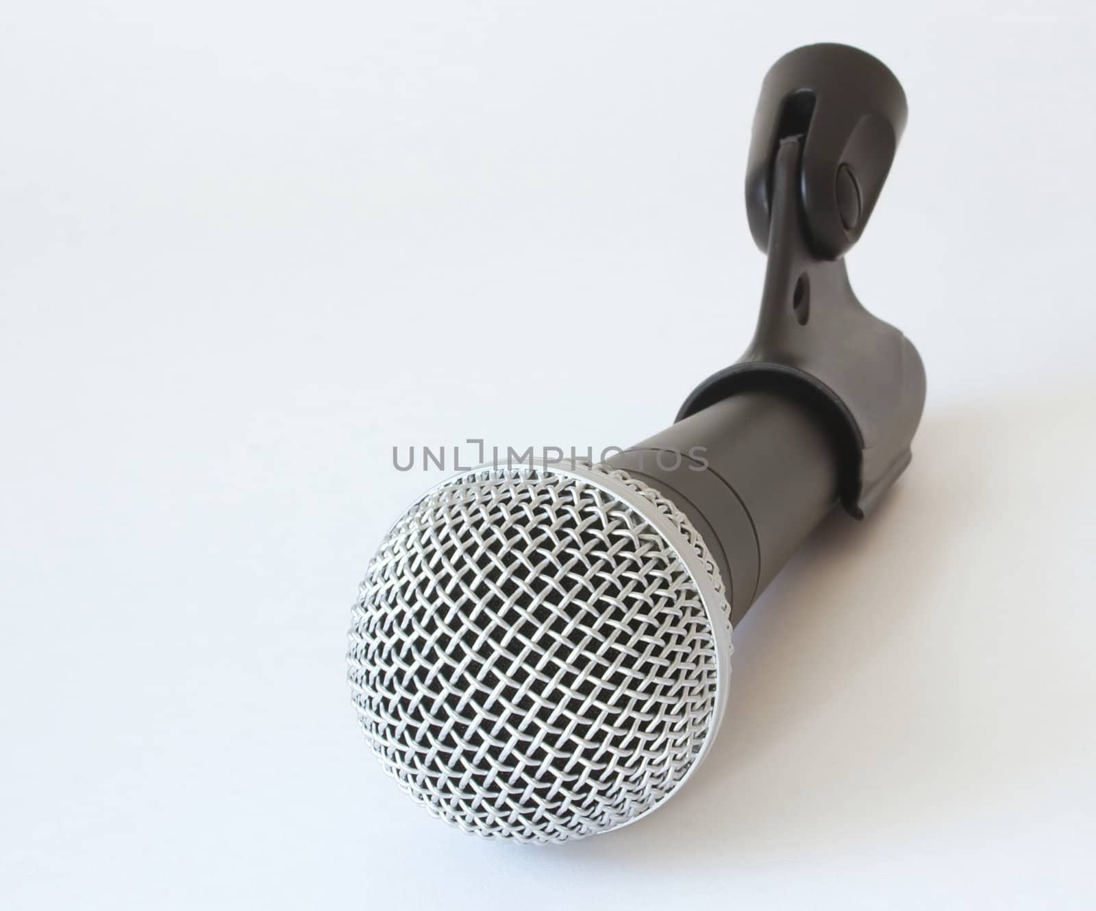 microphone in its holder attachment