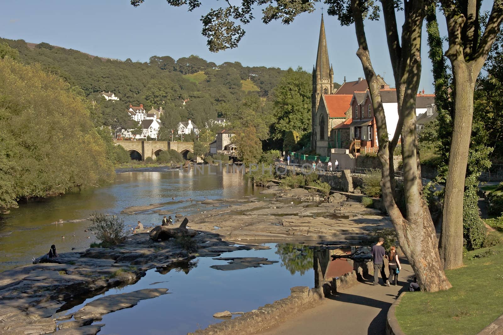 The River Dee flows through Llangollan in Wales.