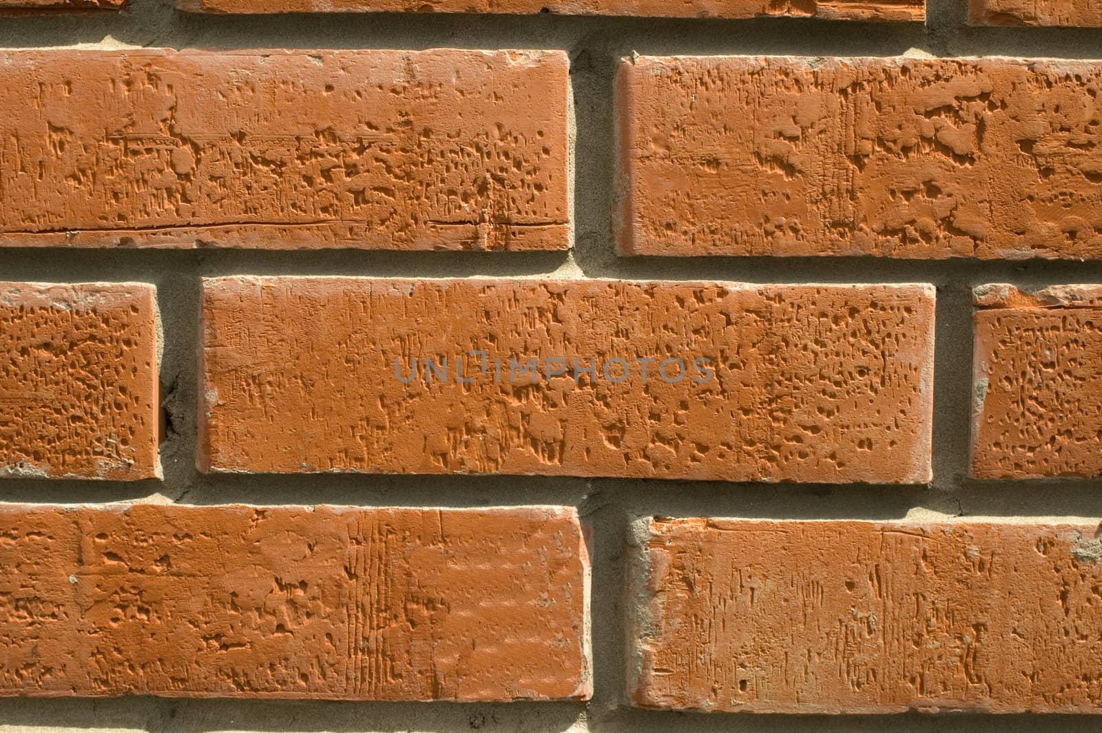 Wall  laid out by red bricks.