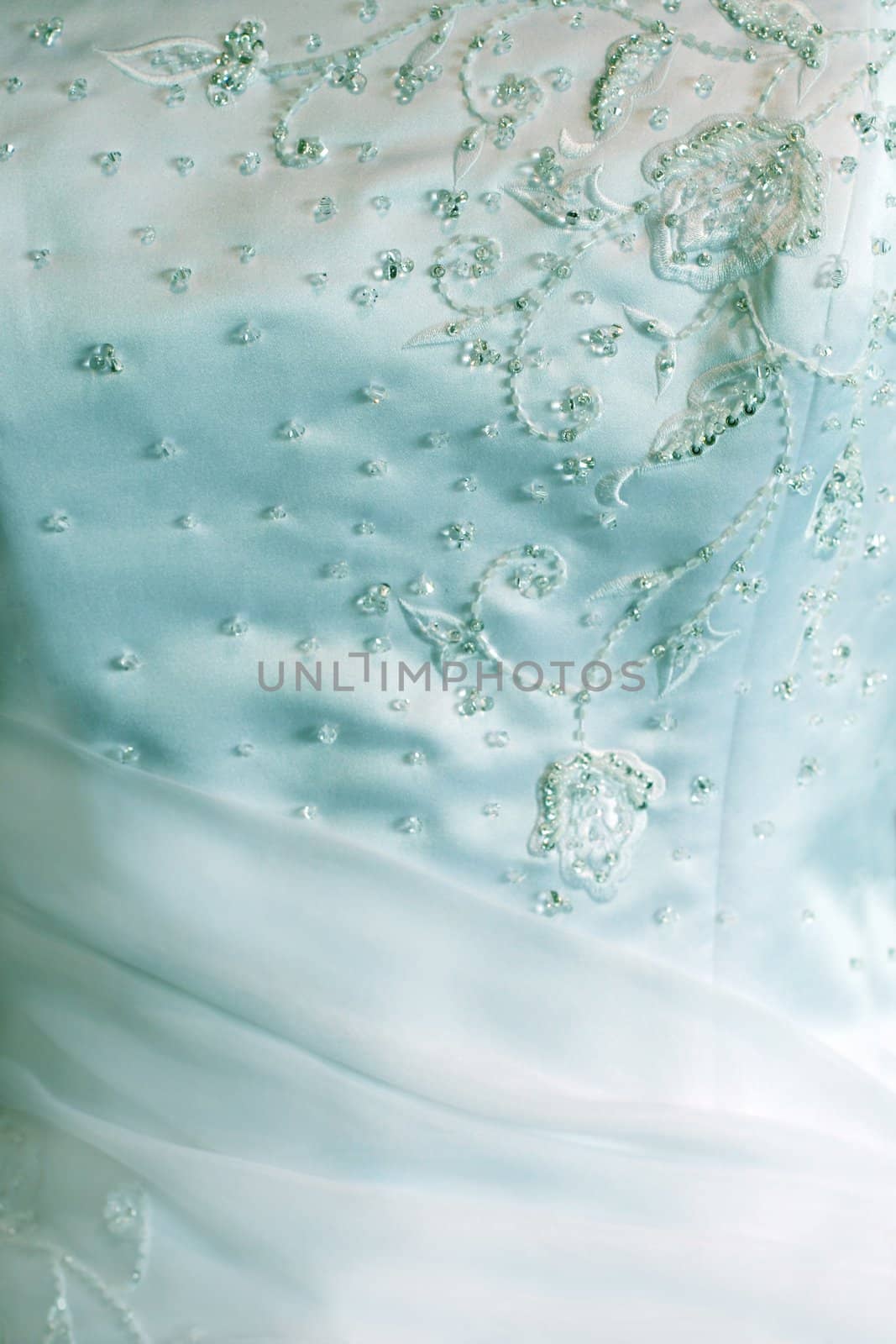 Close-up of wedding dress