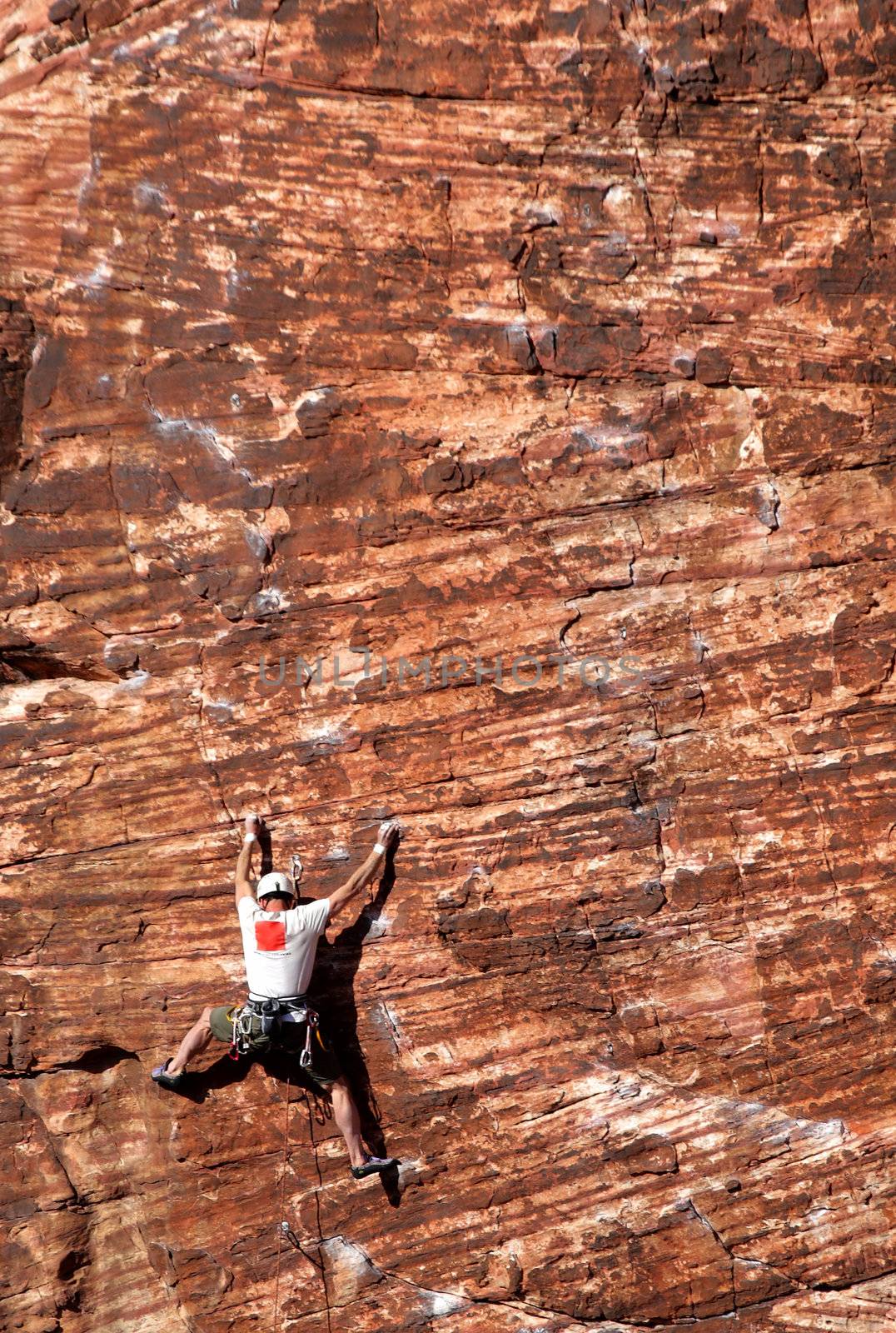 Rock climbing in Red Rock Canyon, Nevada.