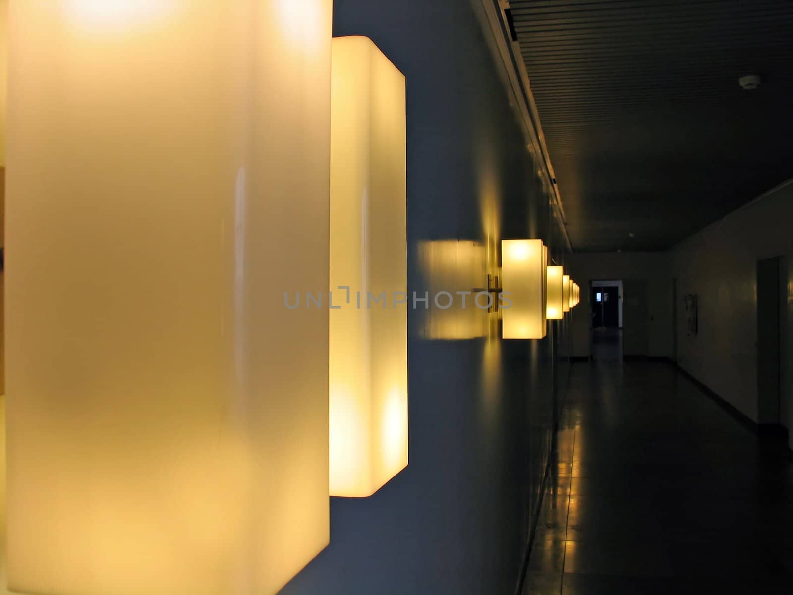 Modern design decorative wall lamps in a row