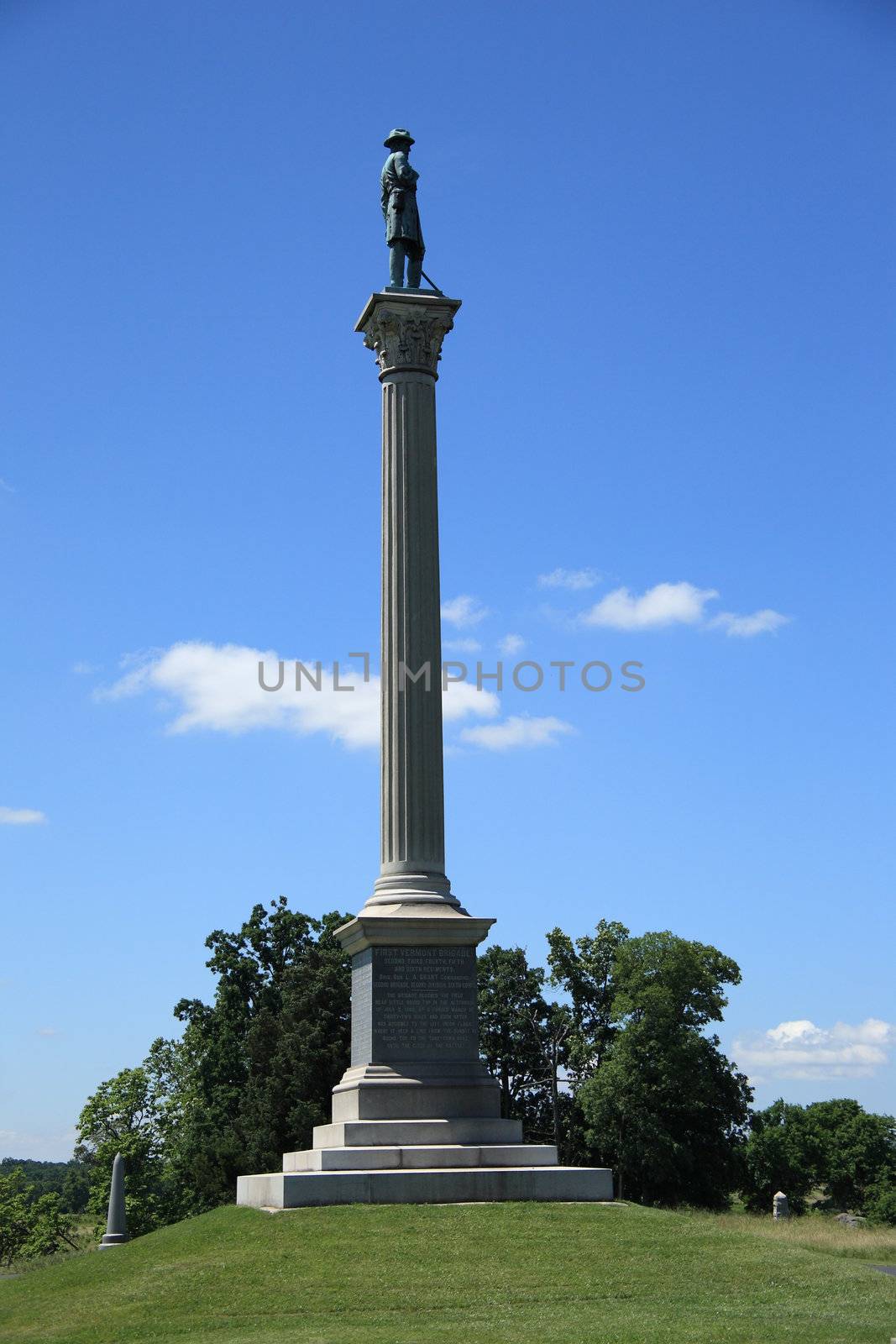 Monument on Cemetery Ridge, battle site at Gettysburg National Military Park