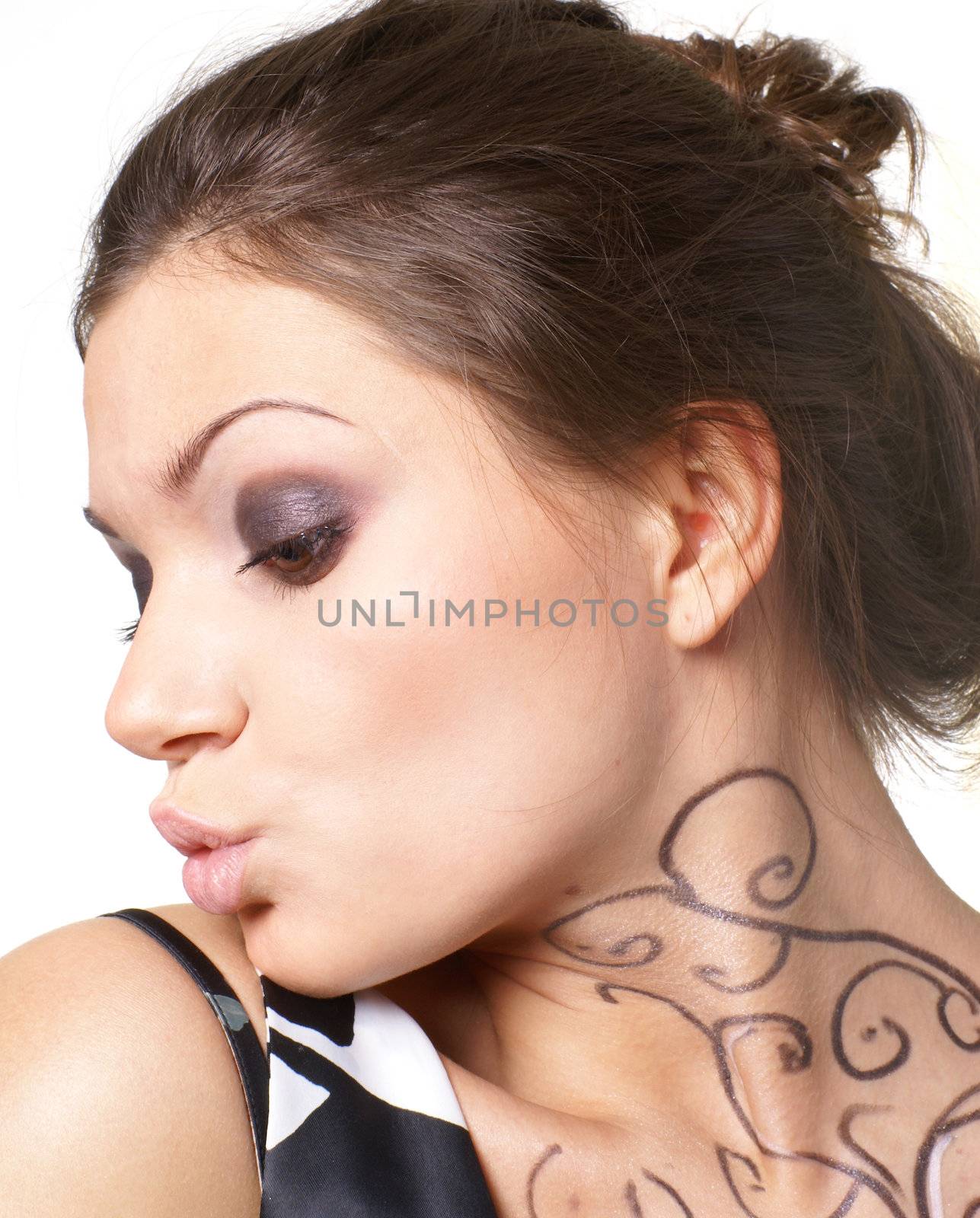 Attractive woman over white background