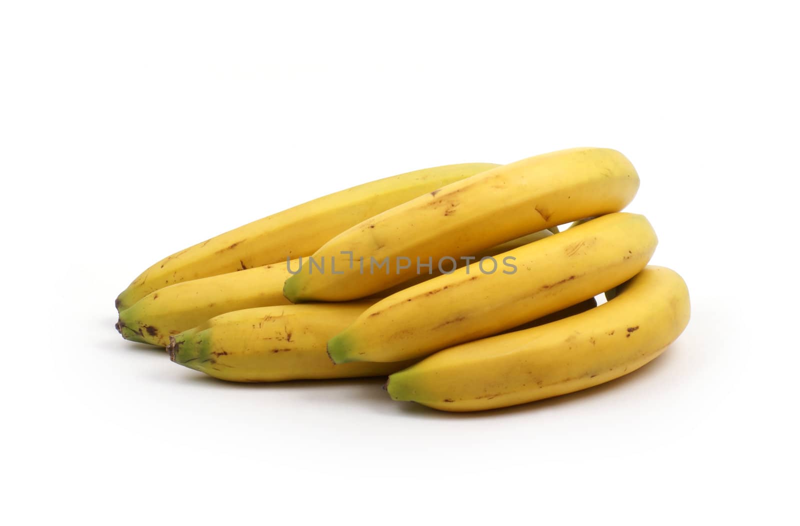 Yellow sweet tasty bananas isolated on white            