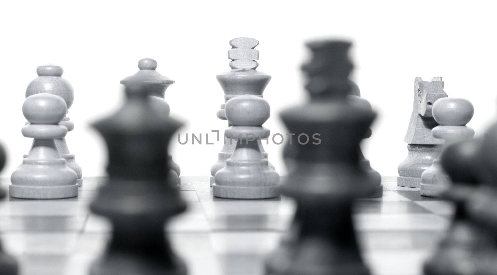 Chess composition isolated on white background