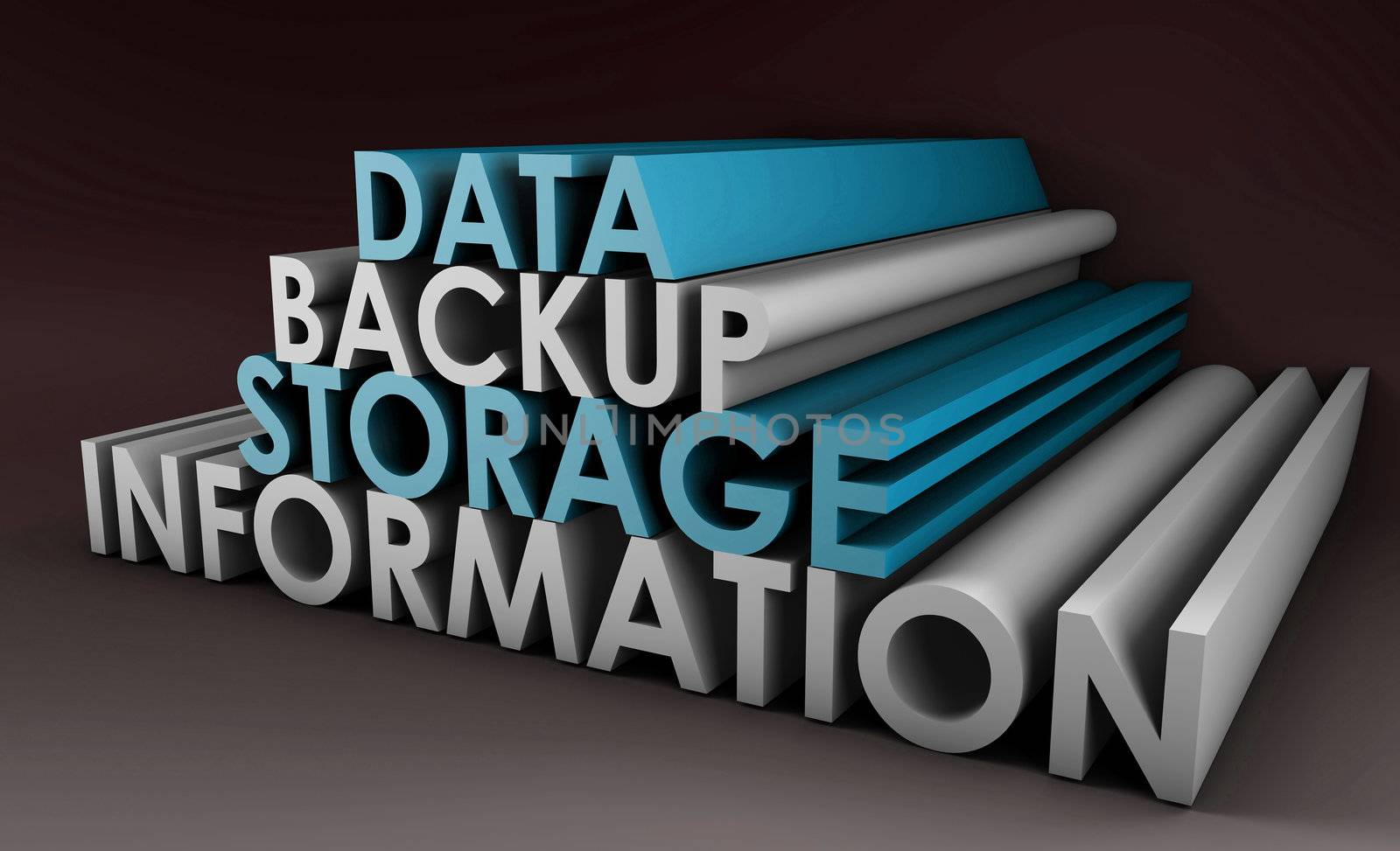 Data Backup Information in 3d Art Sign