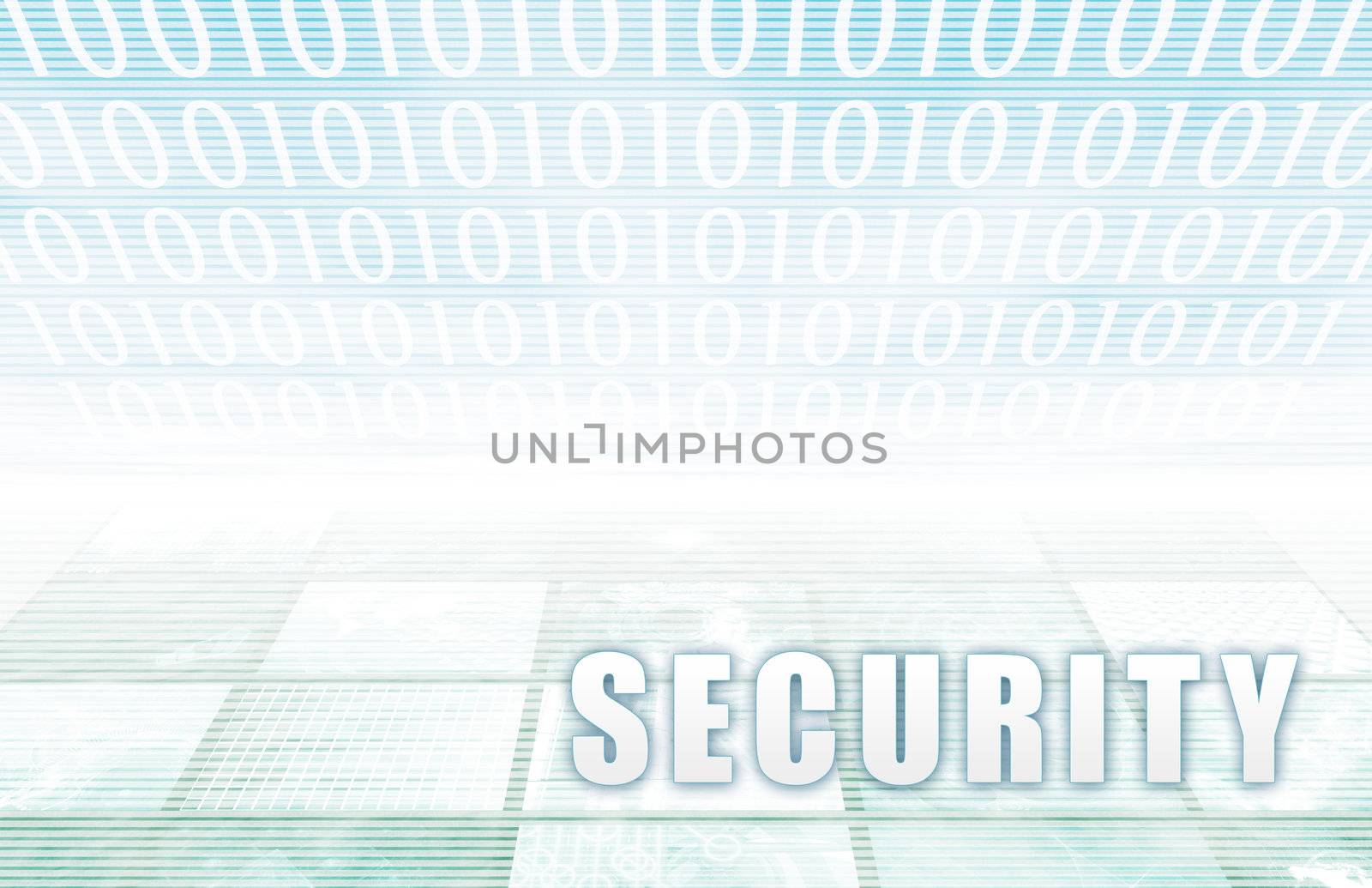 Security on a Clear Blue Tech Background