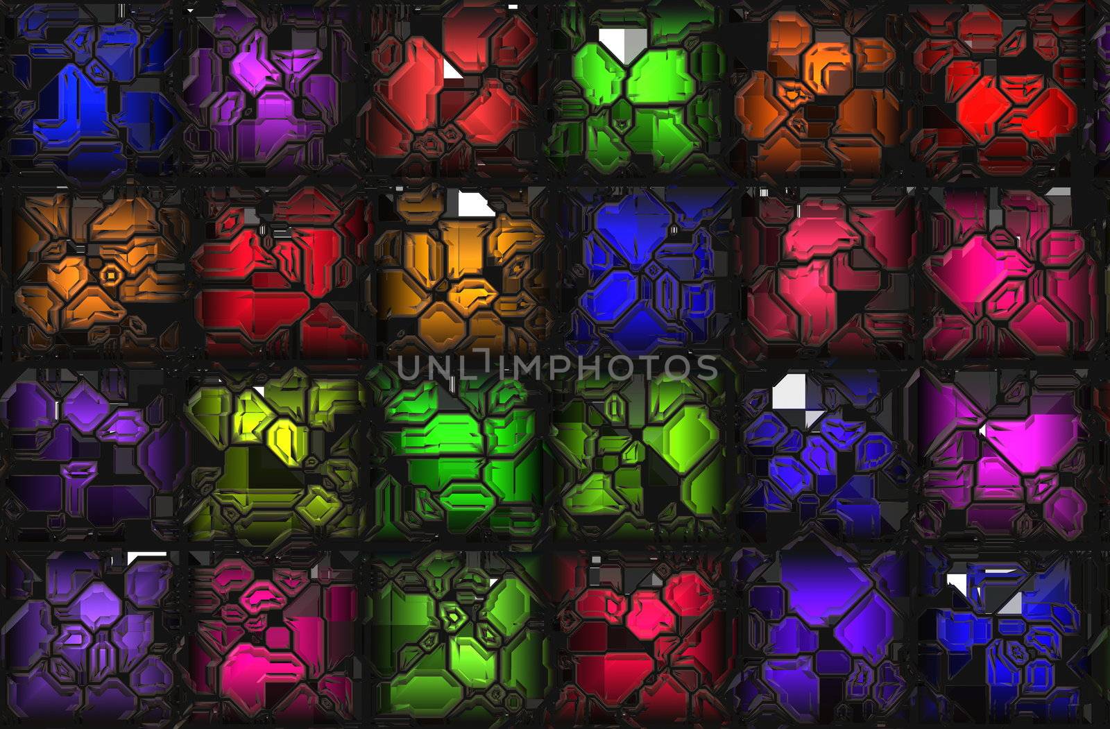 Crystal Colorful Futuristic Gems as a Background