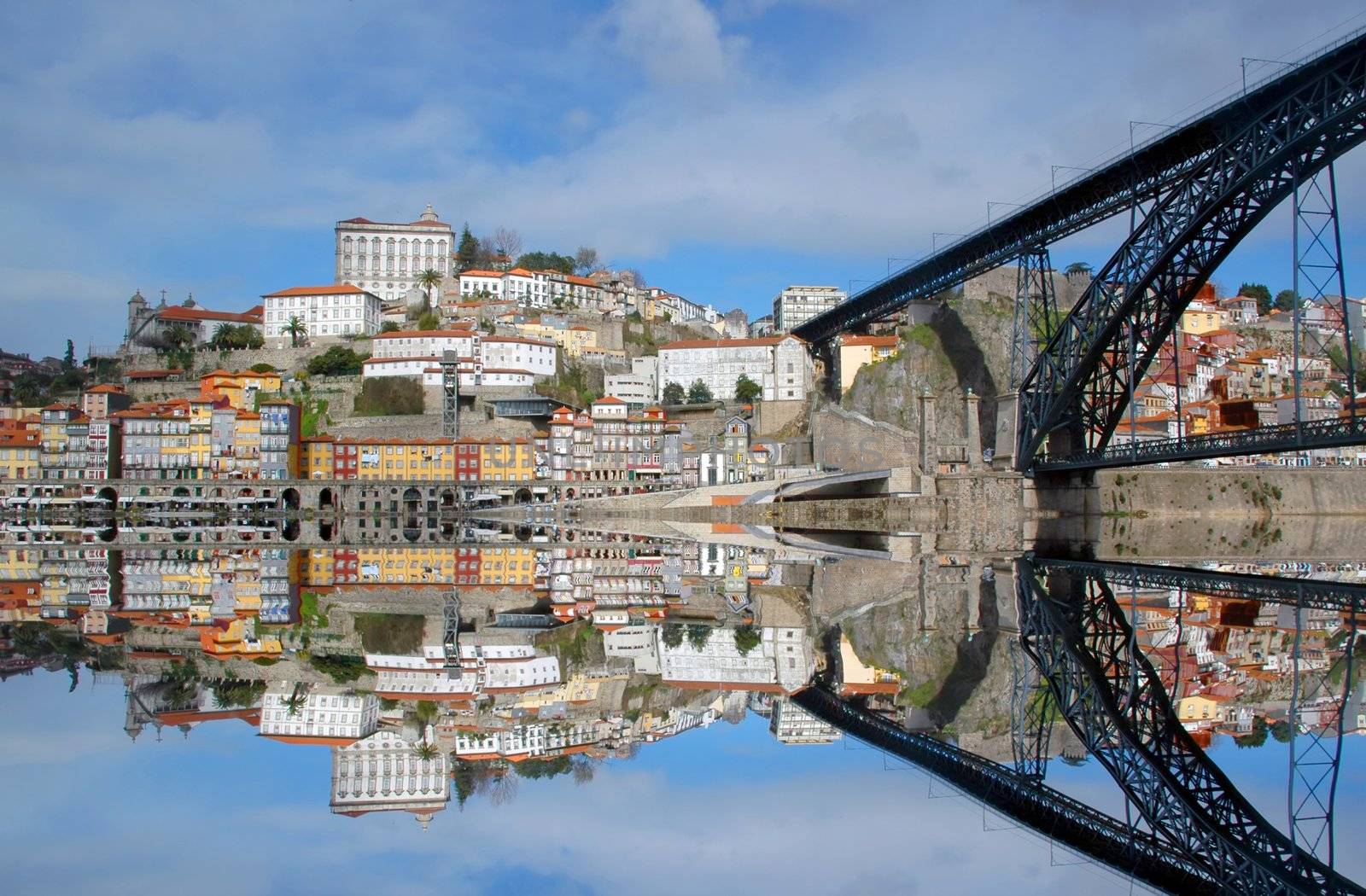 view of the city of Porto next to the Douro river City of the Port wine.