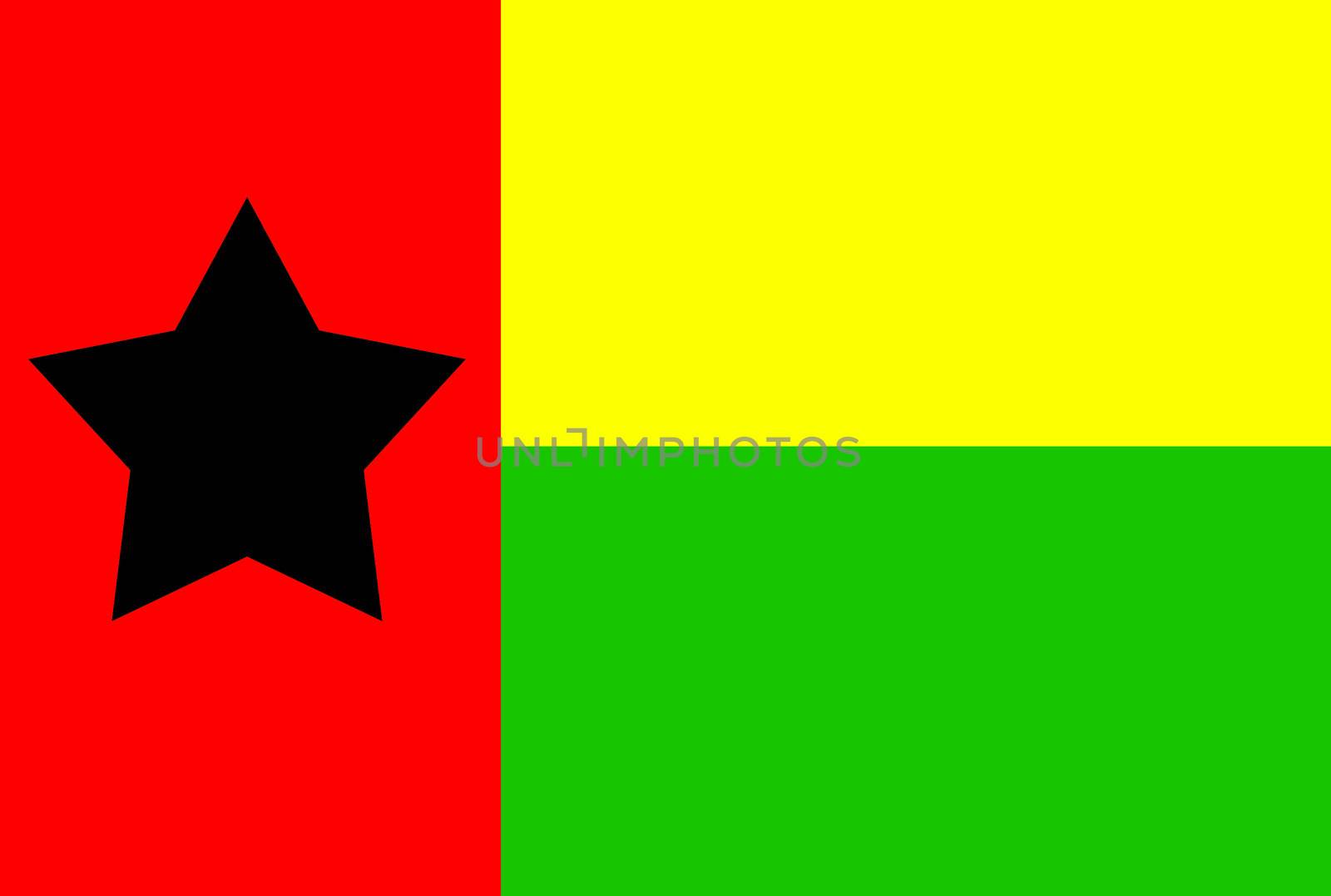 Flag guinea bissau waving with highly detailed textile texture pattern