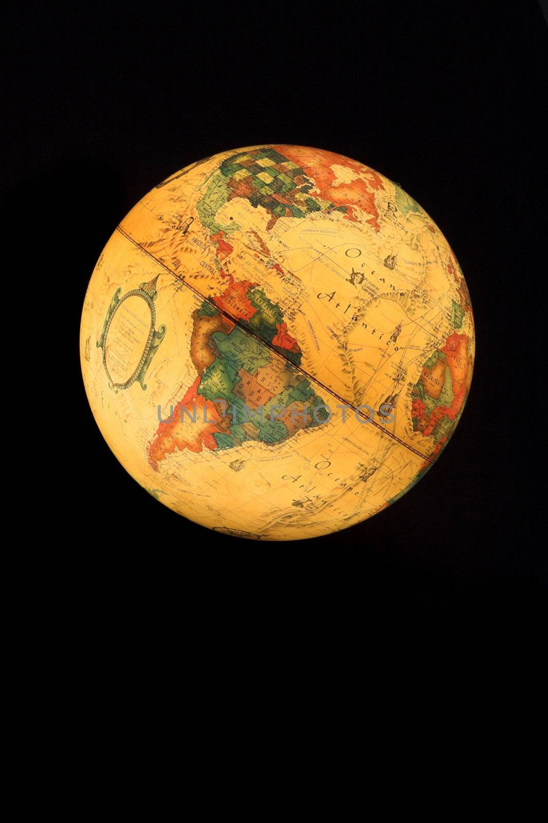 Earth Globe iluminated in the dark