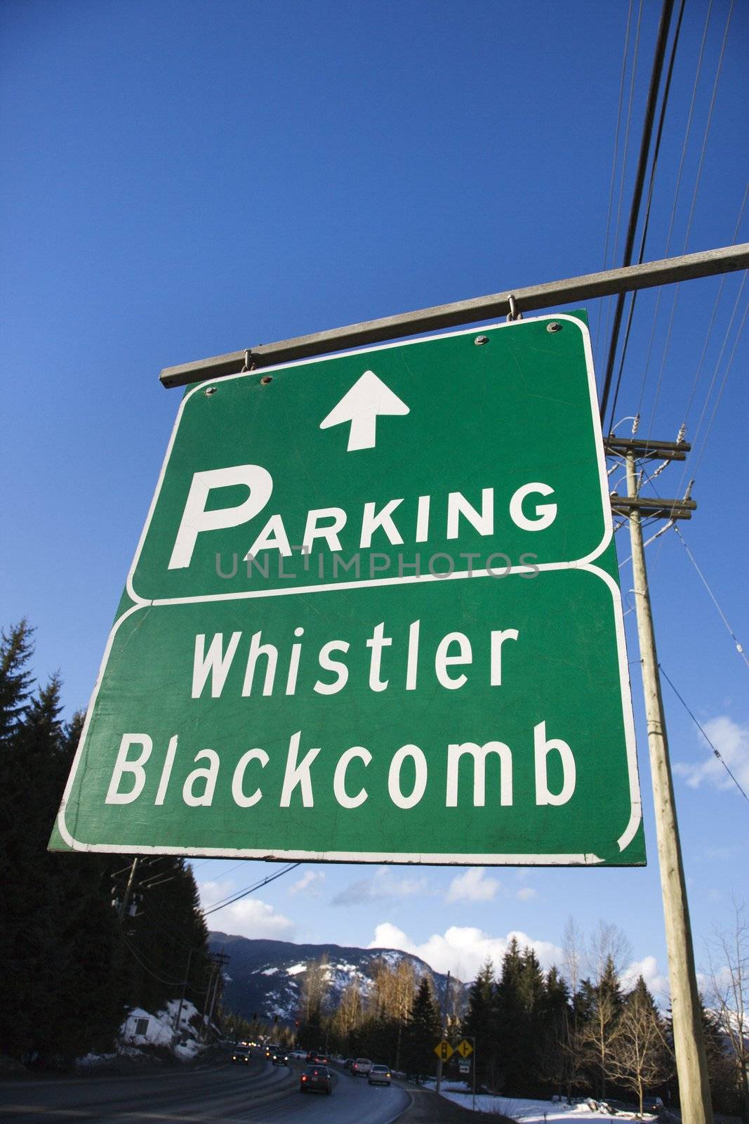 Signs for Whistler Blackcomb.
