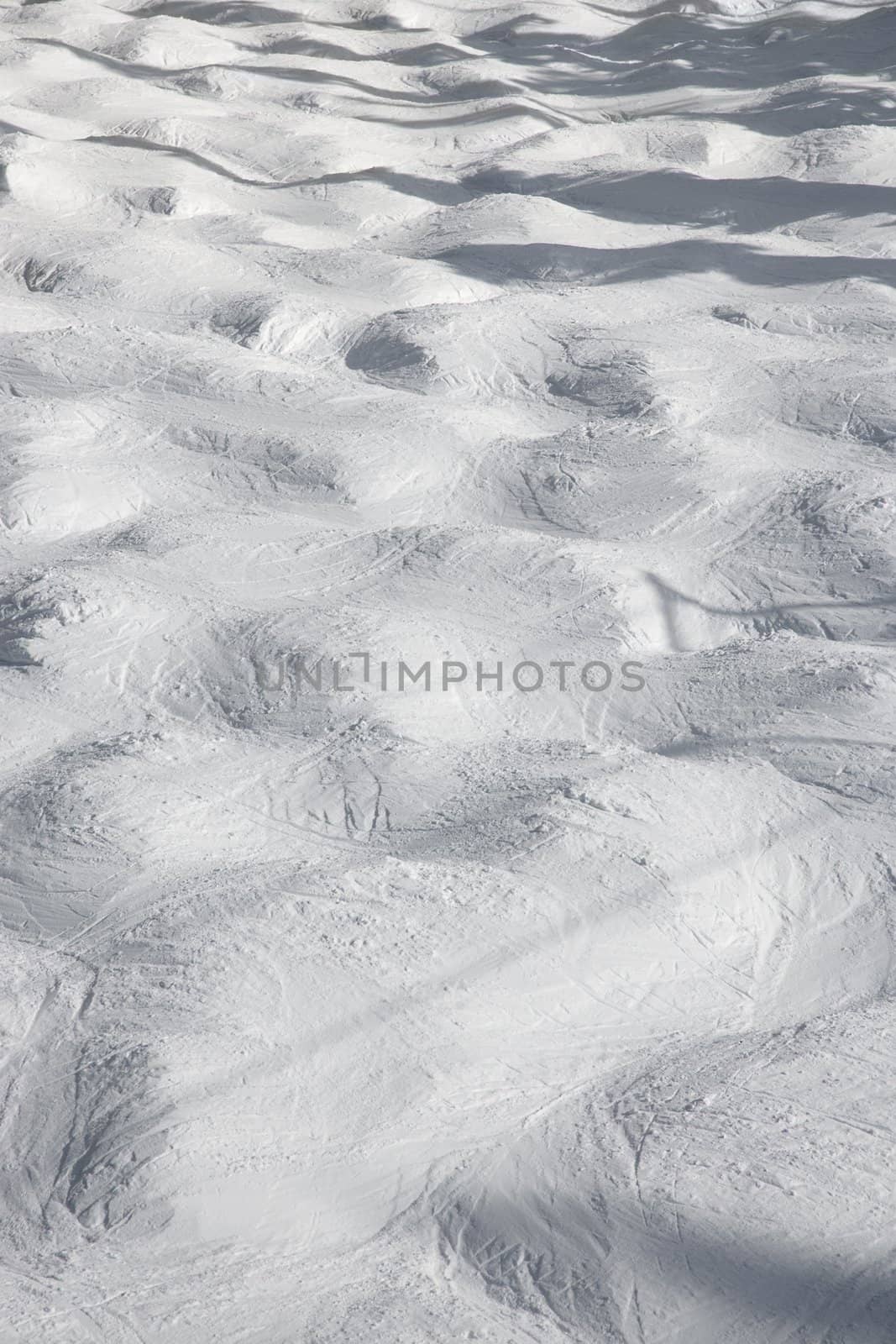 Mogul snow ski trail.