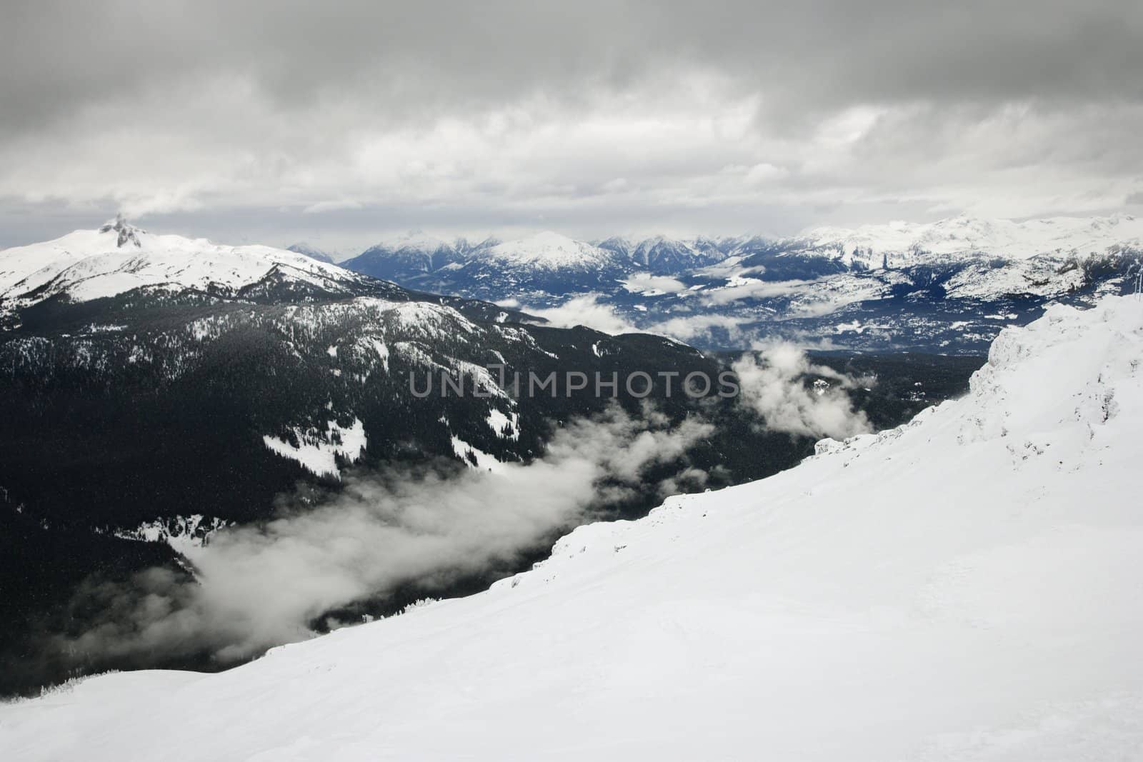 Ski resort mountain with snow. by iofoto