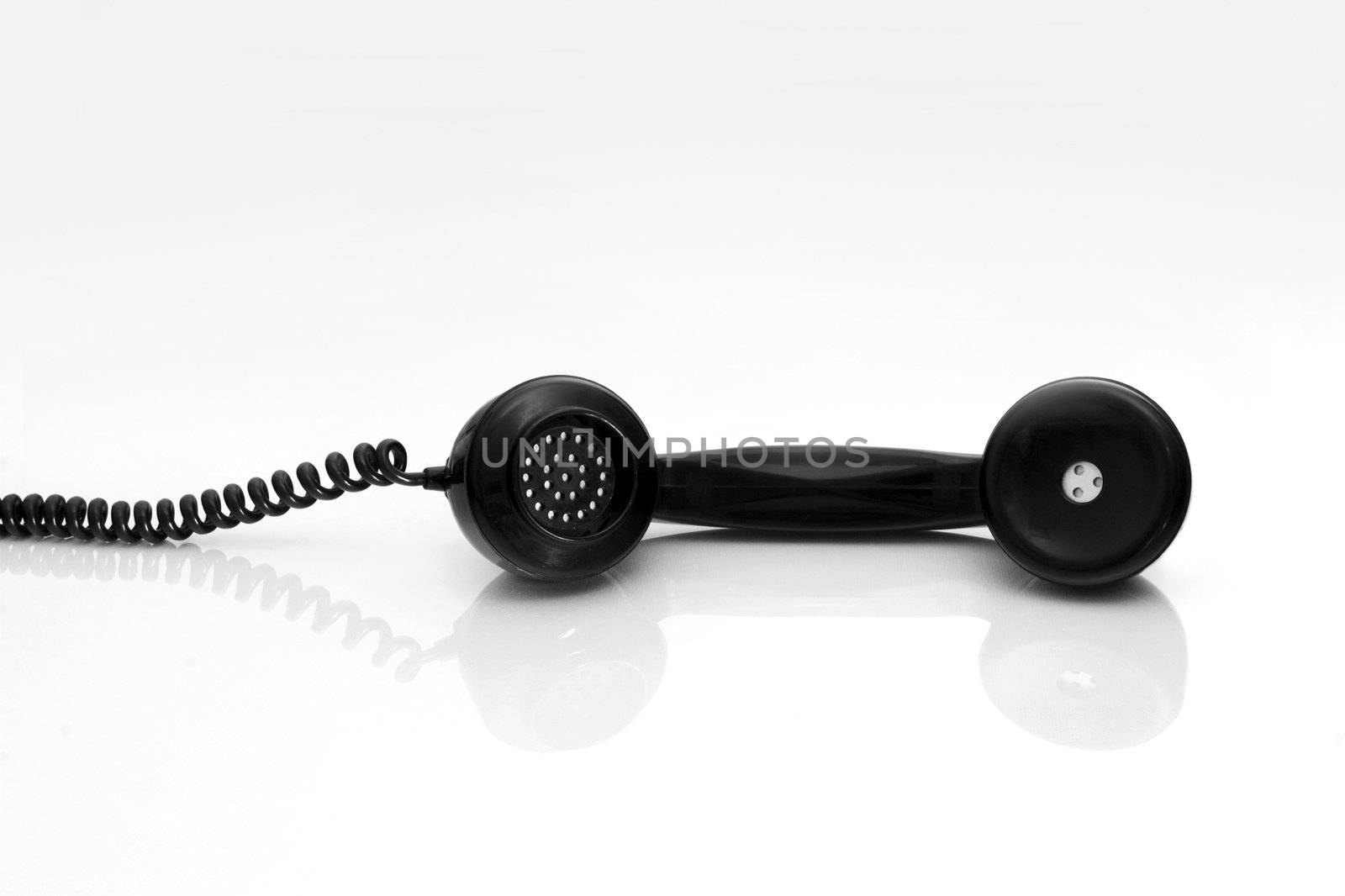 Antiquated phone handset with reflection