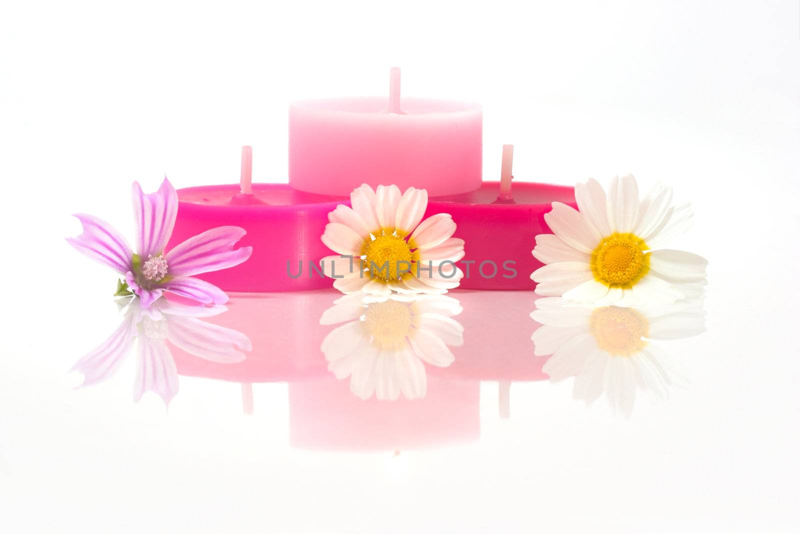 Colorful candles with flowes by Iko