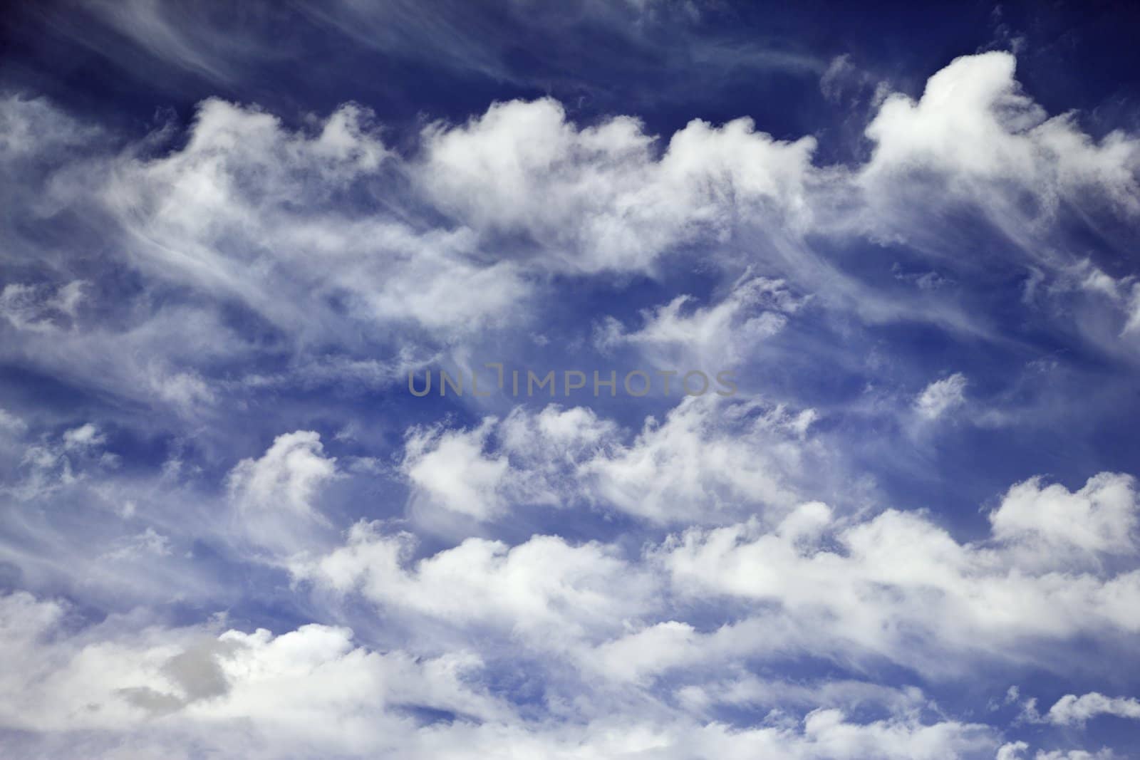 Blue sky and clouds over Maui, Hawaii, USA.