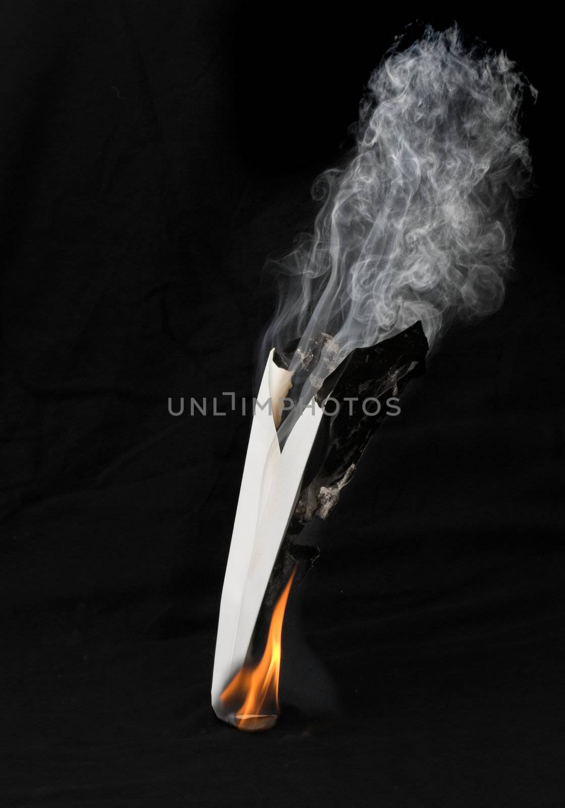 Paper airplane in flames  by Iko