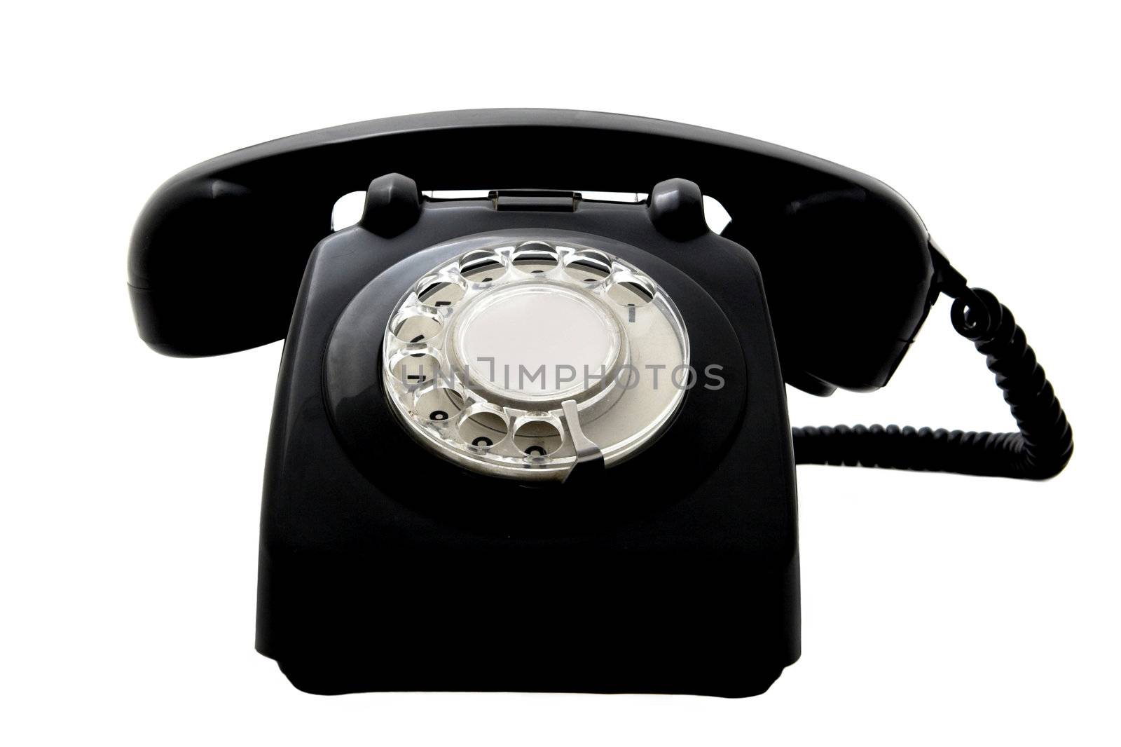 Vintage phone isolated in a whit