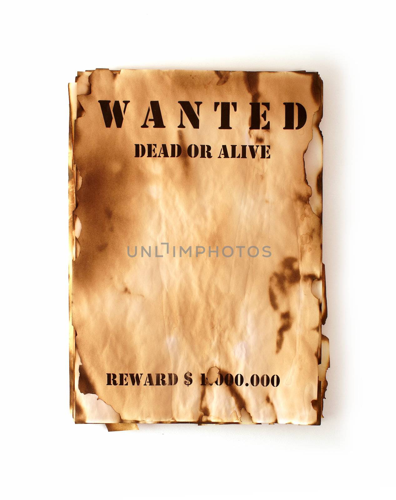 Wanted retro poster in vintage style isolated on white             