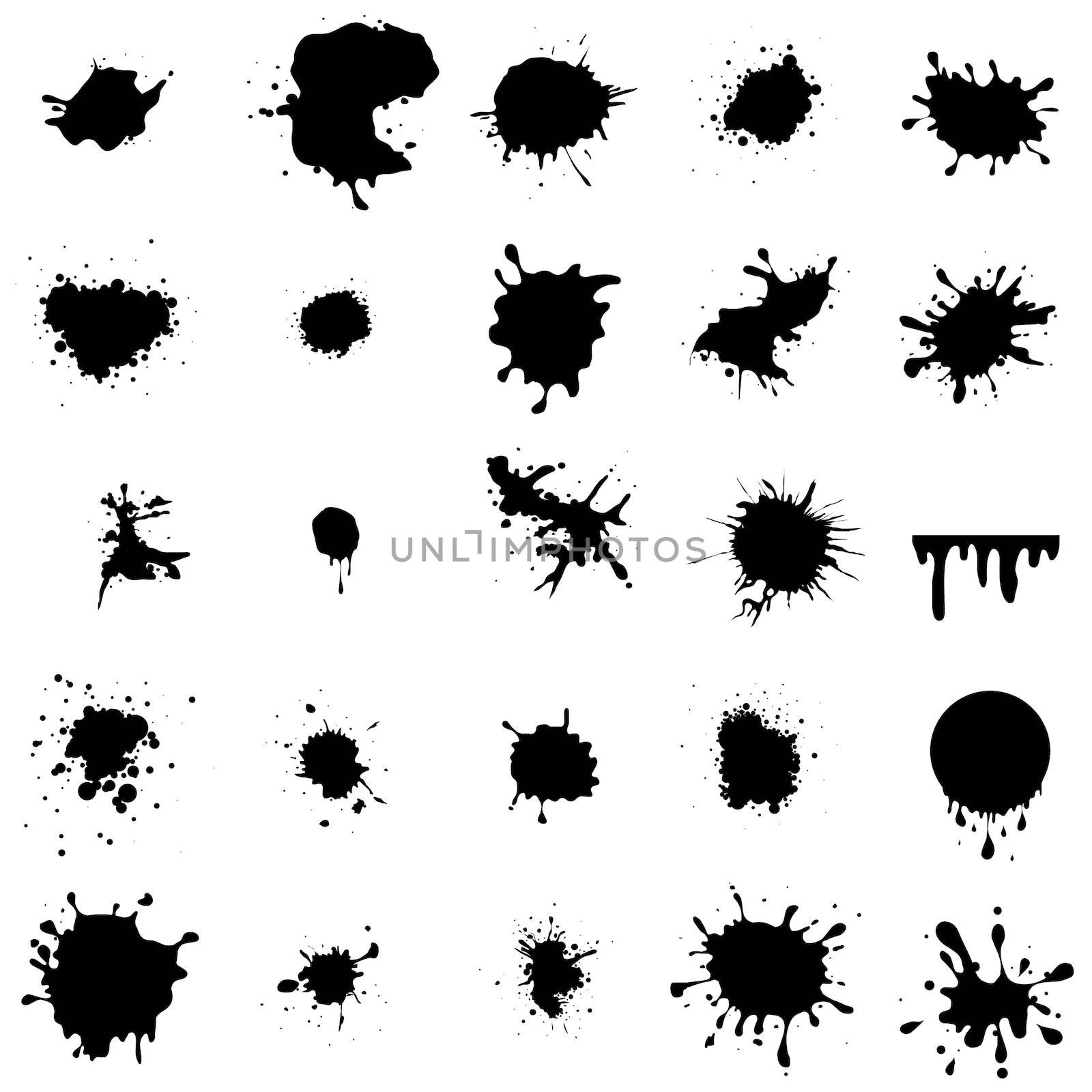 Illustration of ink splats and drips