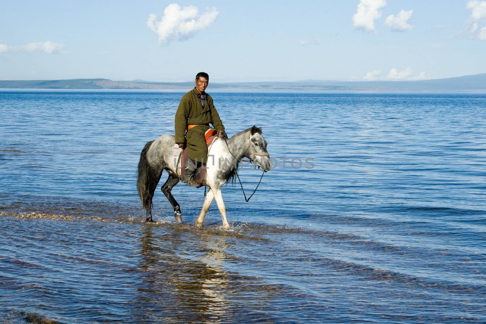 Lake Khubsugul. Mongolia. It is located in the remote high-mountainous district.