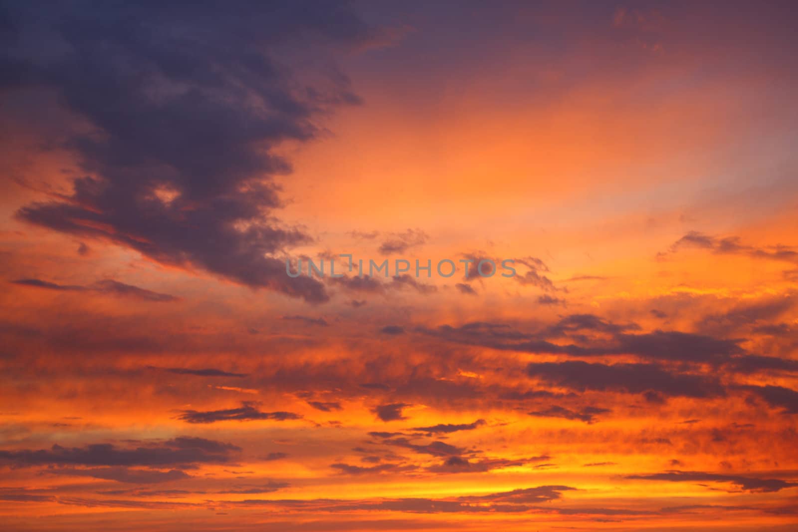 Evening colors of the flaming sky. Background.