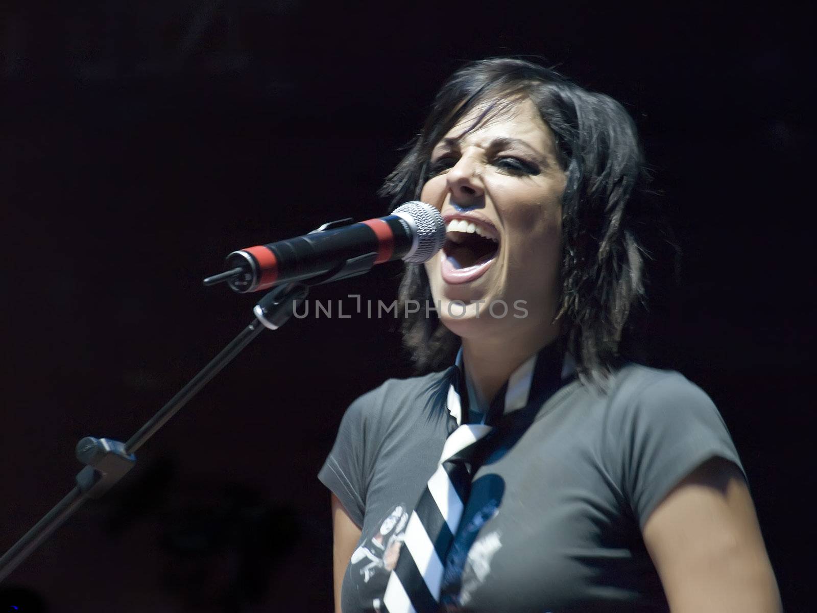 Ira Losco live on stage in Malta on 26th July 2008 She is Malta's leading female rock act