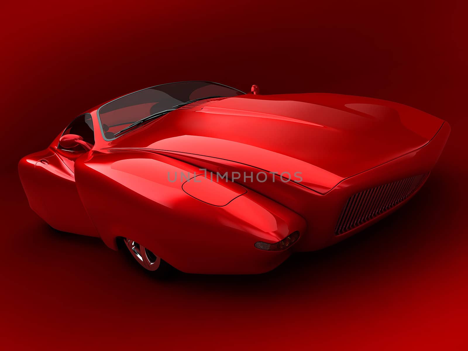 3d rendered car prototype