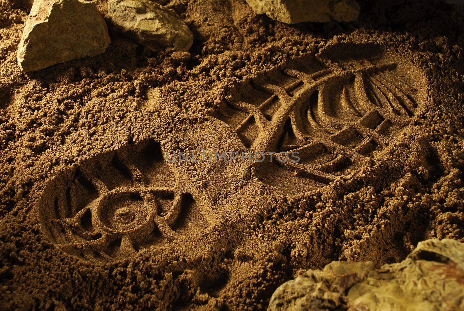 Footprint on a sandy surface